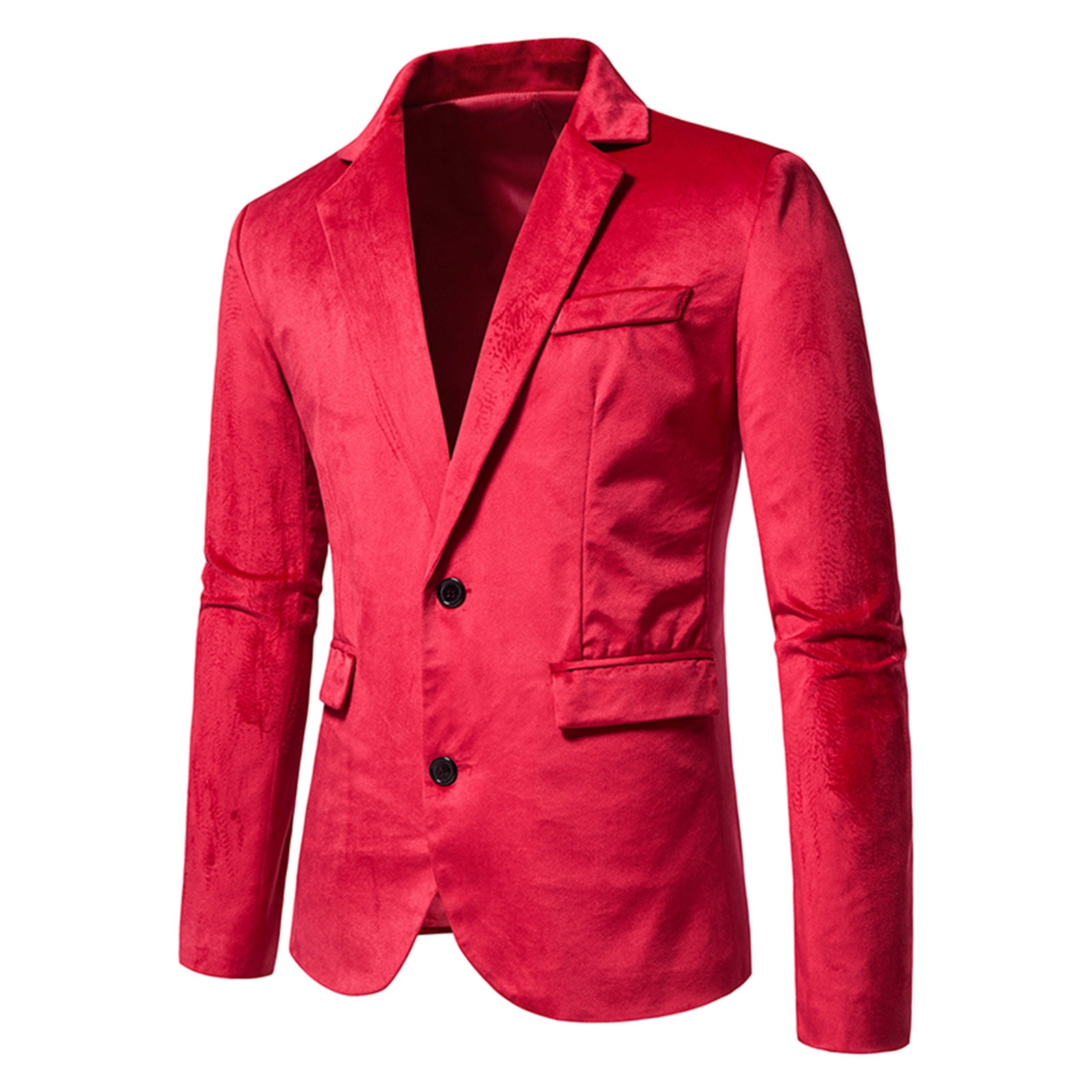 SMihono Men's Trendy Casual Suit Jacket Blazer Long Sleeve Tuxedo Slim Fit  Color Block Sports Business Pocket Work Office Lapel Collar Formal Button  Front Stretch Suit Coat Prom Wedding Red 12 