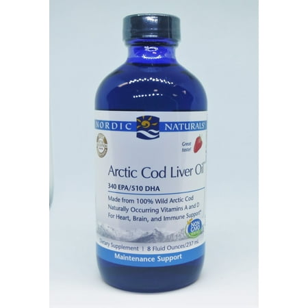 Nordic Naturals Arctic Cod Liver Oil (CLO), Strawberry, 8 fl oz(BEST BY (Best Cod Liver Oil For Acne)