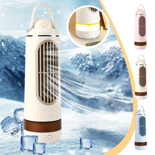 Sentmoon Fan Desktop Portable Fan with Three Wind Speeds Automatic Oscillating Head with Night Light for A Cool and Soothing Feeling Suitable for Home Office and Bedroom Use