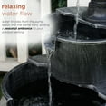 thumbnail image 4 of Alpine Corporation 27" Outdoor Rustic 2-Tier Barrel and Pump Water Fountain with LED Lights – Garden, Patio, or Yard Décor, Silver, 4 of 11