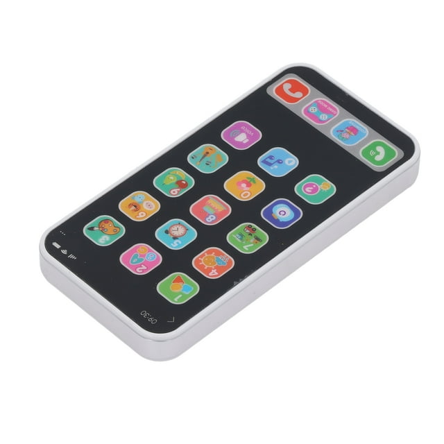 Kids Cell Phone Toy, Baby Phone Toy Learning Simulation Portable Educational For Birthday Gifts White,Black