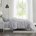 thumbnail image 3 of Pinch Pleat Duvet Cover Set, 3Pc Luxurious Premium Pintuck Style Comforter Cover, 3 of 18