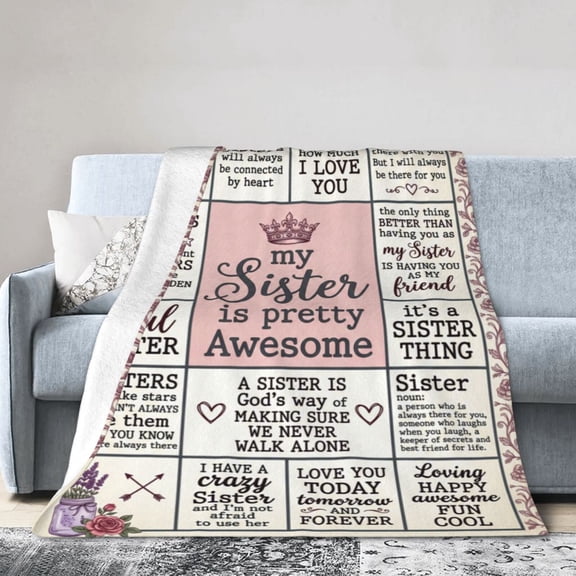 Sister Gifts from Sis, Sisters Birthday Gift Idea, Best Sister Ever Gift for Women, Birthday Gifts for Sisters, Sis Soft Throw Blanket 50x40