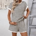 thumbnail image 2 of yillto 2 Piece Outfit for Women Lounge Sets Cap Short Sleeve Shirts and Shorts Sweatsuit Womens Summer Sets, 2 of 7
