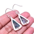 thumbnail image 2 of Moss Agate -India Designer Handmade 925 Sterling Silver Earring 1.64", Green Moss Agate Earring E_8007_340_23, 2 of 2