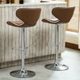 thumbnail image 4 of Roundhill Masaccio Cushioned Leatherette Upholstery Airlift Adjustable Swivel Barstool with Chrome Base, Set of 2, Multiple Colors Available, 4 of 8