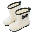 thumbnail image 2 of Hpapadks Toddler Boy Rain Boots Bow Non Slip Classic Rubber Waterproof Water Shoes With Easy On Handles Outdoor Play Wide Calf White 13-14 Y, 2 of 6