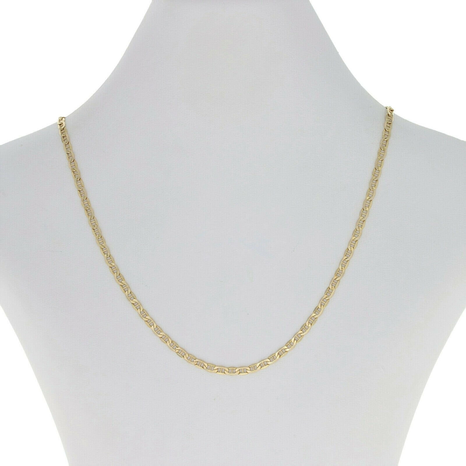 14K Solid Yellow Gold Chain Mariner Necklace 16" 18" 20" 22" 24"