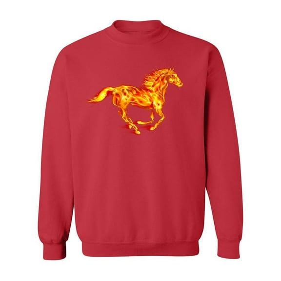 Running Horse On Fire Sweatshirt Men -Image by Shutterstock, Male Small