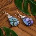thumbnail image 3 of Abalone Shell Dangle Earrings for Women Sterling Silver 925 - Unique Vintage Beach Boho Earrings - Costume Jewelry Anniversary Birthday Christmas Gifts for Womens, 3 of 7