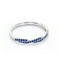 thumbnail image 4 of JeenMata Alianza de Boda de Media Eternidad con Pavé de Zafiro Azul y Piedra Natal de Septiembre de 0,25 Quilates en Oro Blanco de 18 K sobre Plata, 4 of 6