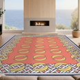 thumbnail image 2 of Design&I 6'x9' Washable Area Rug Golden Tropical Banana Repeat Design With Interlocking Border for Dining Room, Under Table, Office, Snag-Free, 2 of 7