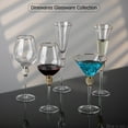 thumbnail image 3 of Set of 4 Silver-Rimmed Red Wine Glasses with Diamond Rhinestone Accent 18 oz, 10 Inches Tall - Perfect Toasting Glasses for Bride and Groom, Great for Party, Wedding Anniversary and Special Occasion, 3 of 8
