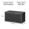 thumbnail image 2 of Uforic 100 Gallon Resin Deck Box, Lockable Outdoor Waterproof Storage Box, Dark Gray, Large Capacity, 2 of 7