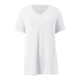 thumbnail image 5 of Basic T Shirts for Women 2025 Summer Casual Lightweight Short Sleeve V Neck Loose Plain Tshirt Womens T Shirts, 5 of 6