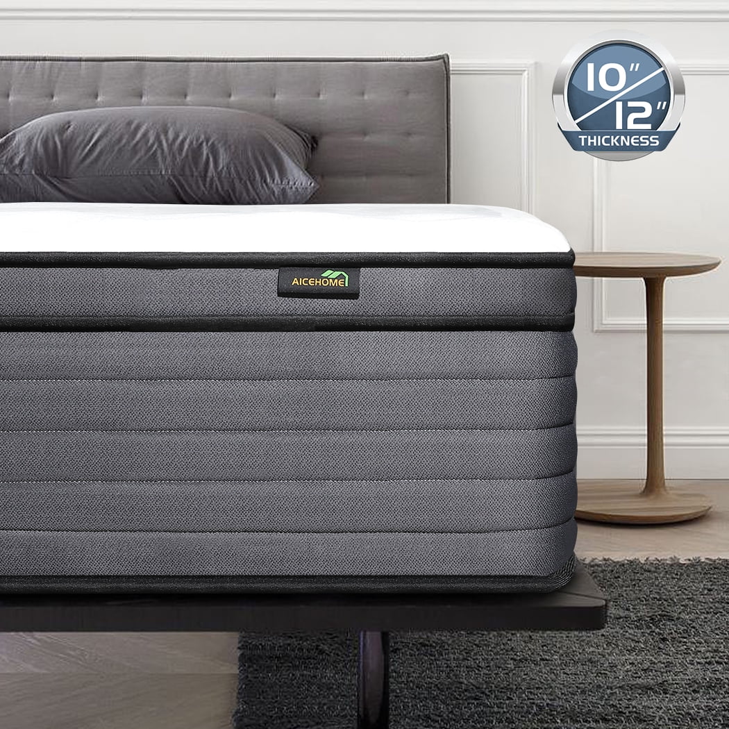 AICEHOME 12" Gel Memory Foam Mattress Innerspring Hybrid Mattress，Queen