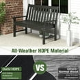 thumbnail image 6 of Gymax Garden Bench All-Weather HDPE 2-Person Outdoor Bench for Front Porch Backyard Black, 6 of 10