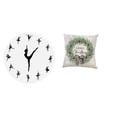 thumbnail image 1 of Reloj De Pared De Bailarina De Ballet Con Funda De Almohada Navideña, Elegante Reloj Silencioso Y Cojín Festivo Para Decoración Del Hogar, La Oficina, La Cocina Y El Sofá., 1 of 8