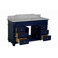 thumbnail image 6 of Elizabeth 60" Single Bathroom Vanity with Royal Blue Cabinet and Carrara Marble Top, 6 of 6