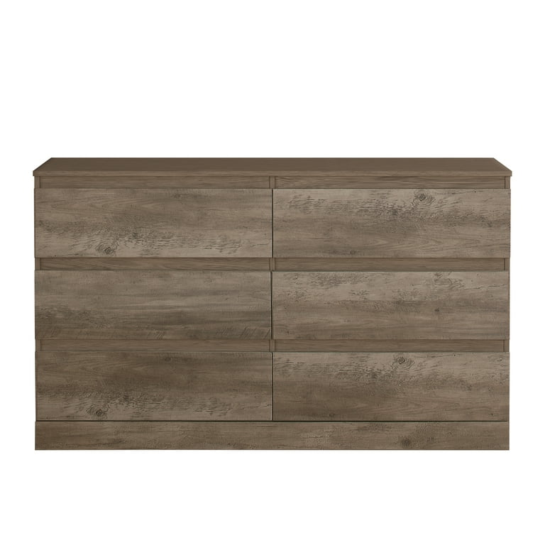 Brindle 6 Drawer Dresser, Gray Oak, by Hillsdale Living Essentials