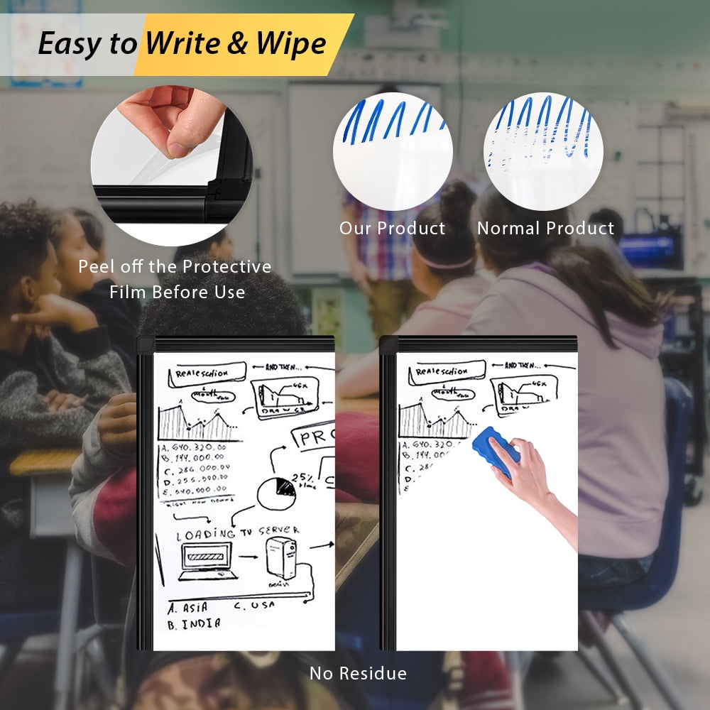 Easel Whiteboard - Maxtek Magnetic Portable Dry Erase Board 36 x 24, Tripod Height Adjustable, Flipchart Easel Stand White Board for Office or Teaching at Home & Classroom(Black)