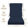 thumbnail image 6 of Textured Solid Indigo Blue Highback Dining Chair Cushion, 6 of 8