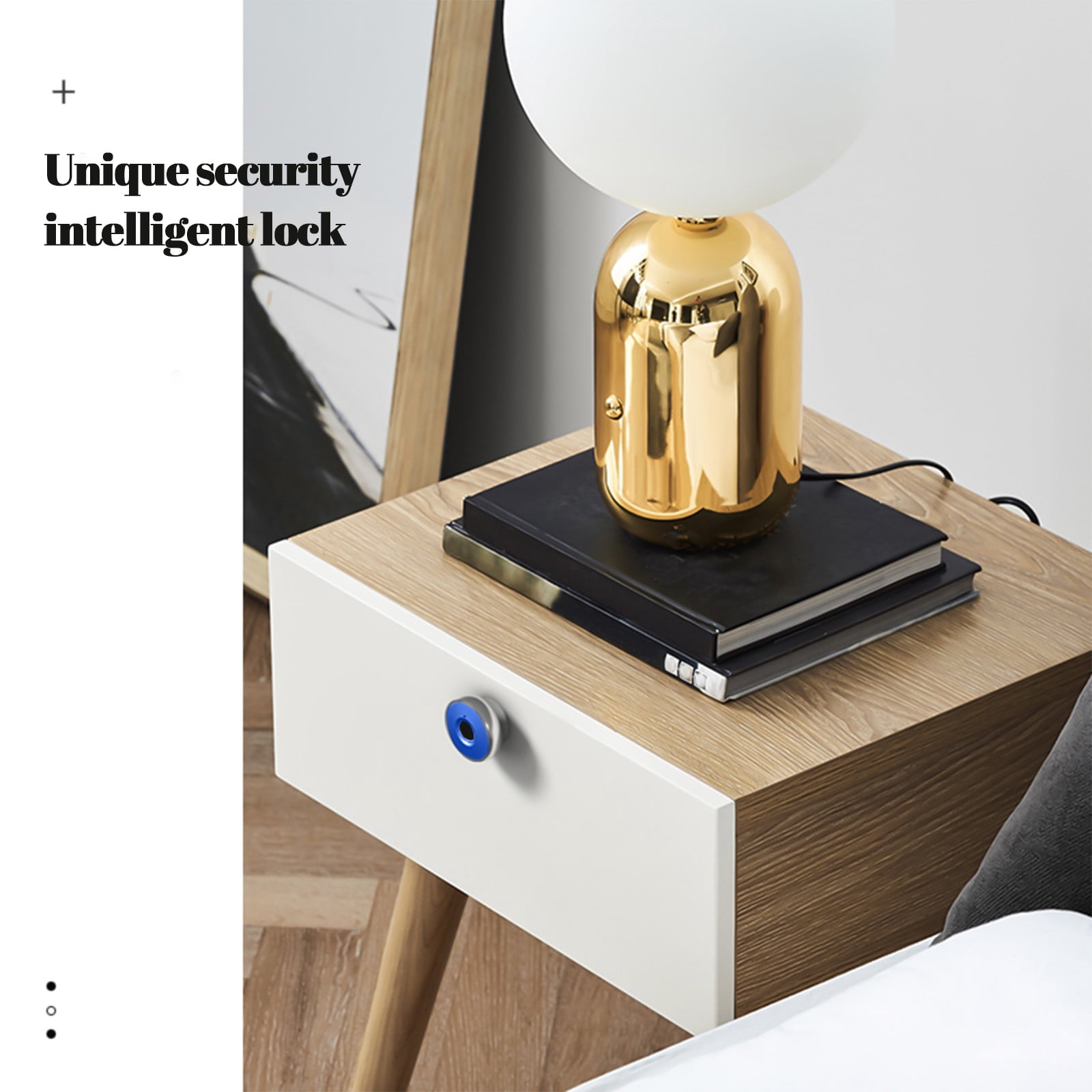 Keyless Cabinet Lock,Fingerprint Smart Biometric Lock USB Rechargeable Hidden File Cabinet Drawer Lock for Home Office