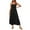 Black, variant on Babysbule Womens Summer Dresses, Women's Bohemian Spaghetti Strap Smocked Tiered Long Beach Sun Dresses Sleeveless Solid Maxi Dress