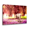 thumbnail image 2 of Un caballo blanco pasta en un suelo cubierto de flores violetas, póster de lienzo, decoración de dormitorio, paisaje deportivo, decoración de oficina, regalo, estilo marco, 20 x 30 cm, 2 of 8