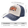 thumbnail image 3 of Men Women Retro British Flag Baseball Cap Golf Dad Hat Adjustable Low Profile Cotton Hat, 3 of 7