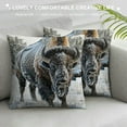 thumbnail image 3 of Orinice Bison Snow Field Graphic Decorative Cushion Throw Pillow Cover for Home Living Room Sofa Bed - Winter Soft and Durable 1PC 22x22in, 3 of 5