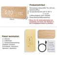 thumbnail image 2 of Reloj despertador de madera Reloj de mesa LED moderno Reloj despertador digital Pantalla táctil de voz/fecha/temperatura para el hogar, dormitorio, oficina, marrón, naranja, 2 of 5