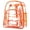 Orange, variant on Heavy Duty Clear Backpack Durable See Through Student Transparent School Bookbag Deluxe High Quality Travel Daypack Hot Pink