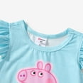 thumbnail image 5 of Peppa Pig Girls Graphic Tee Blue Cute Ruffle Flutter Sleeve Tops T-shirts for Toddlers Kids, 5 of 7