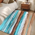 thumbnail image 5 of Vintage Wooden Washable Area Rugs 3'x5', Board Abstract Blue Turquoise Wood Grain Low Pile Throw Living Room Rug Non-Slip Sturdy Edge Binding Carpet for Indoor Entryway Bedside Kitchen, 5 of 9
