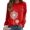 Watermelon Red, variant on Women's Vintage Graphic Crewneck Sweatshirt Long Sleeve Loose Lightweight Pullover Tops