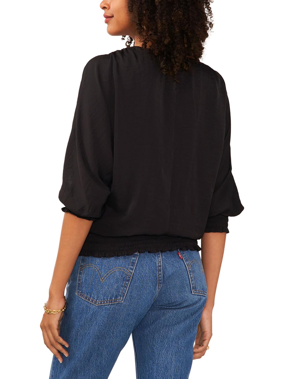 smocked cold shoulder top