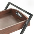 thumbnail image 3 of TMS Lester 2-Tier Metal and Wood Bar Cart with Locking Casters, Black/Walnut, 3 of 5