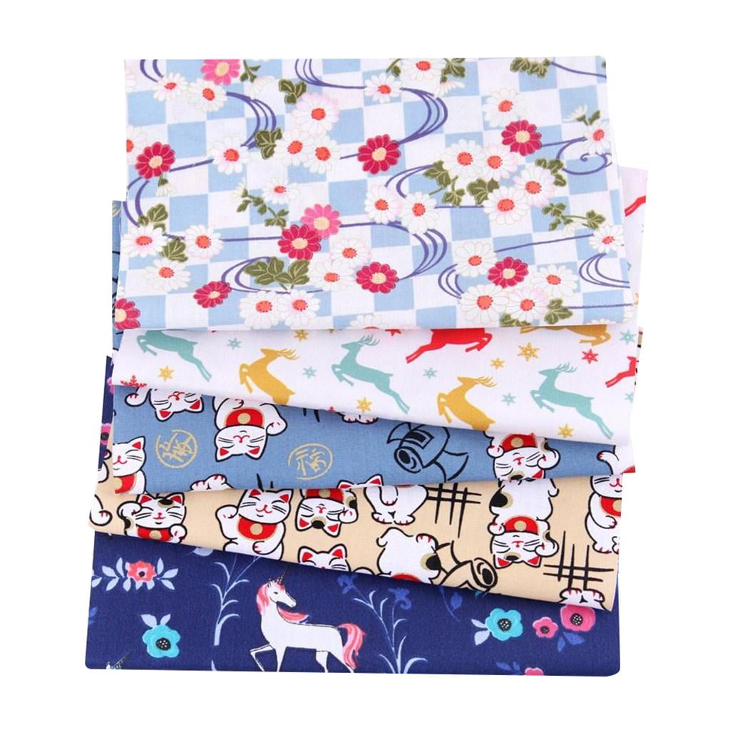 5 Pieces Patchworks Fabrics Sewing Cloth Patches for DIY Covers , Type