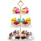 thumbnail image 1 of Soporte para cupcakes y postres DAFURIET de plástico blanco de 3 niveles, 1 of 7