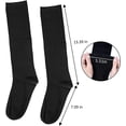 thumbnail image 4 of 3-12 Pairs Womens Girls Cotton Long Knee High Solid Black Tube Socks Size 9-11, 4 of 8