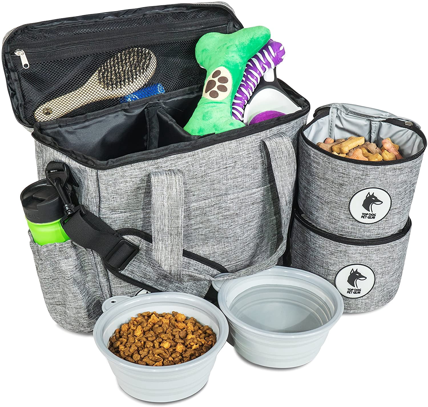 dog food storage container with bowls