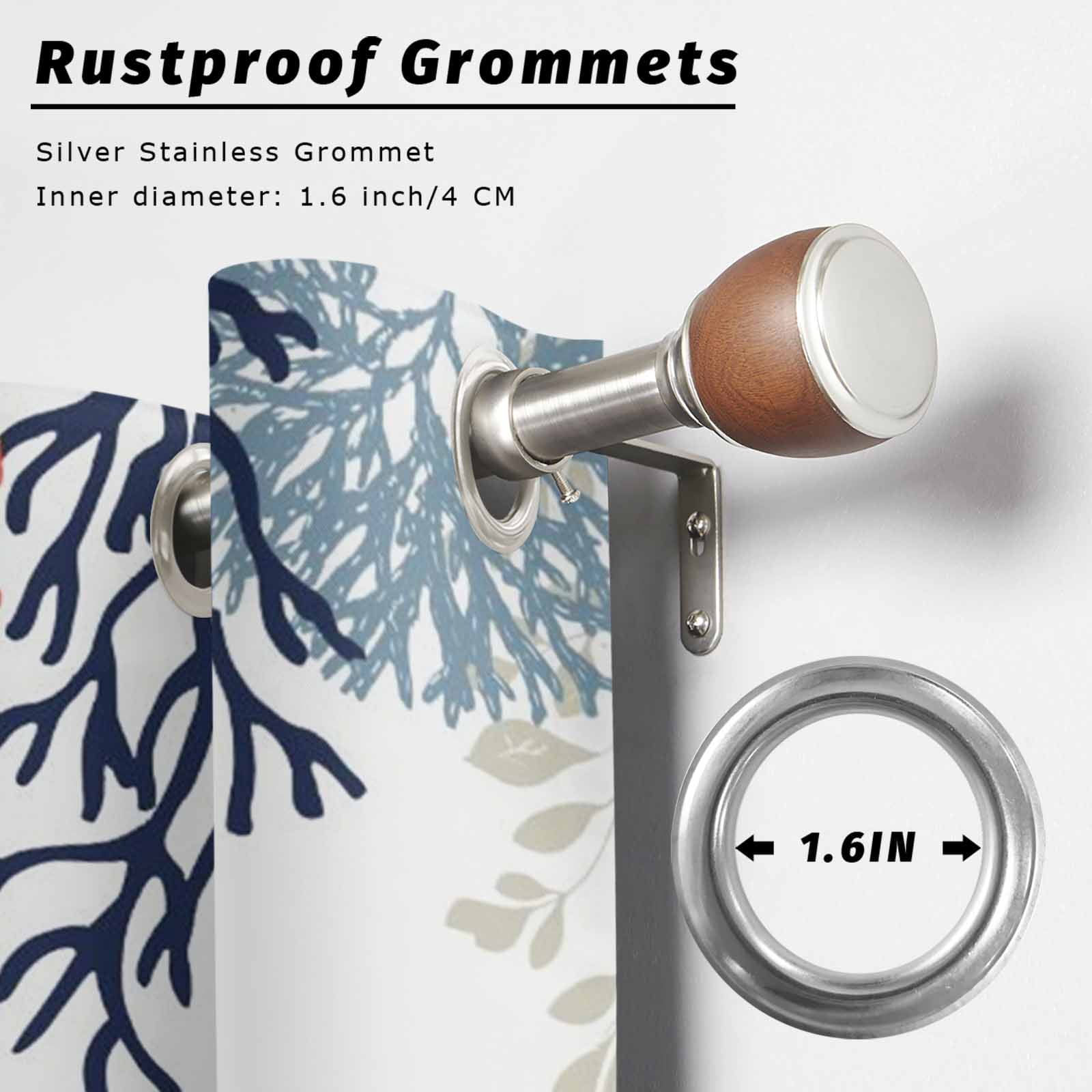 Summer Marine Life Outdoor Curtains for Patio, Ocean Corals Coastal Starfish Blue Conch Sunshade Privacy Drapes Grommet Waterproof Outside Curtains for Porch/Cabana/Balcony 54"x 108", 1 Panel