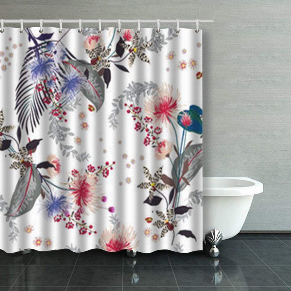BPBOP Colorful Trendy Floral Pattern Many Kind Shower Curtains Bathroom