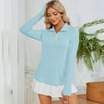 thumbnail image 6 of WMTBSRSW Women's Sun Protection Long Sleeve Shirts UPF 50+ UV Half Ziper Shirt with Thumb Holes Lightweight Workout Hiking Running Athletic Tops, 6 of 7