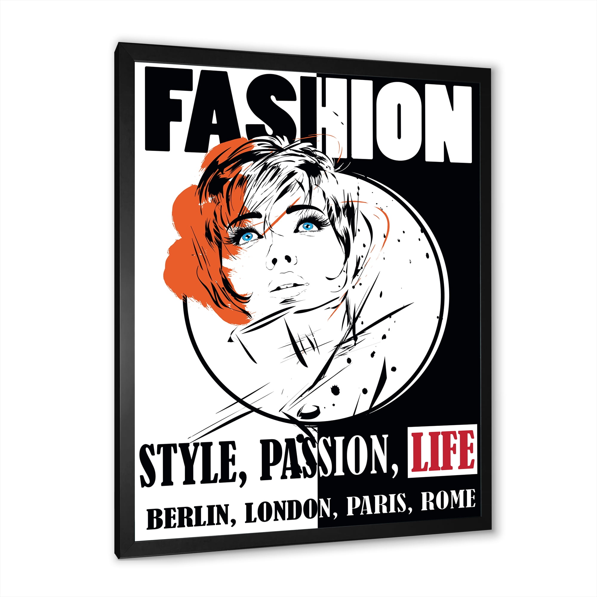 Designart 'Style Passion Life Fashion Woman IV' Vintage Framed Art Print