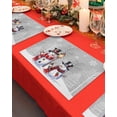 thumbnail image 4 of Winter Christmas Placemats Set of 8 Hat Snowman Elf Heat Insulation Washable Place Mats, Rustic Non-Slip Table Mats for Dining Table Party Kitchen Decor,13x19 Inch, 4 of 4
