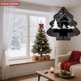 thumbnail image 2 of Stylish Metal Hanging Christmas Tree Wind Spinner - Unique Black & White Design with House Fireplace and Pine Tree for Garden Decor, 2 of 7