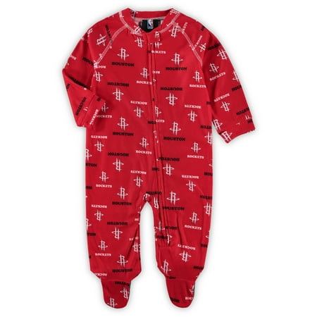 Houston Rockets Newborn & Infant Zip-Up Raglan Jumper Pajamas - Red
