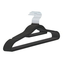 REGALWOVEN 10 Pcs Non-Slip Velvet Hangers, 360-Degree Durable Space Saving Clothes Hangers for Clothing, Closet, Pants, Coats, or Shirts Black